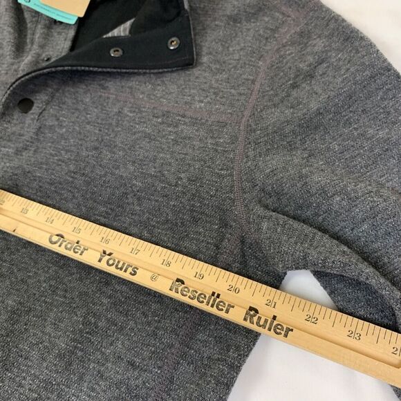 NWT prAna Henley Mens Large Gray Heather Long Sleeve Leonidas Wool - Picture 8 of 13